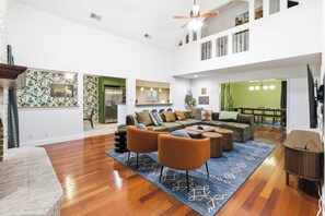 TV, offices - Gathering House • Movie & Game Room, Hot Tub, Pool (San Antonio)