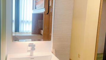 Slippers, towels, soap, shampoo