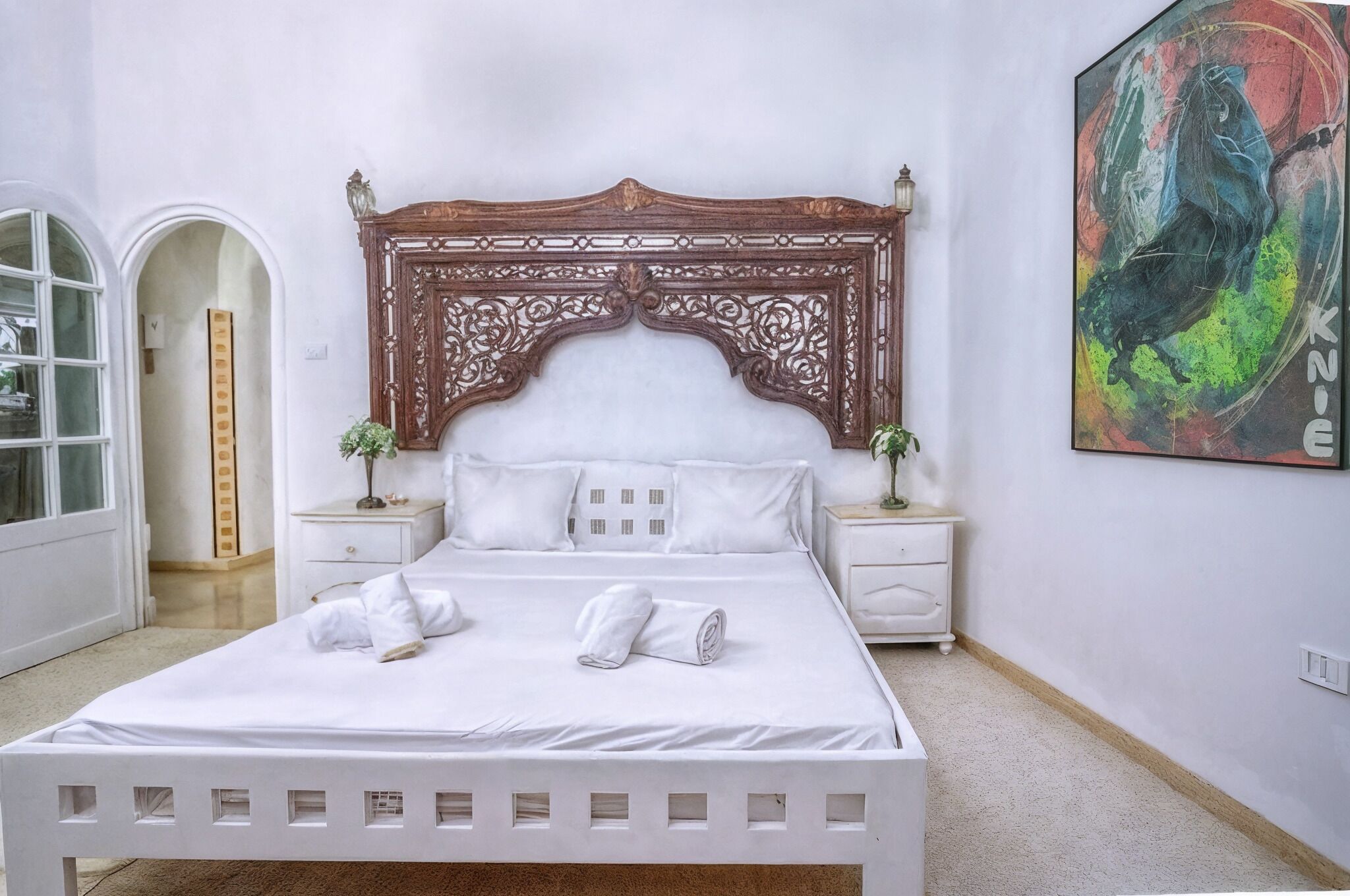 Een strijkplank/strijkijzer, gratis wifi