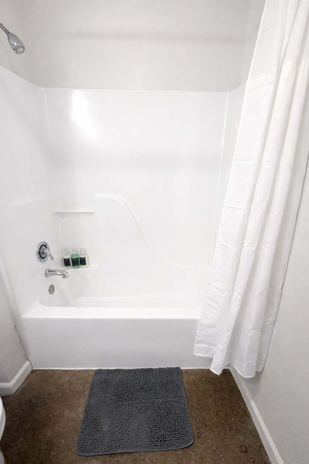 Shower, hair dryer, shampoo