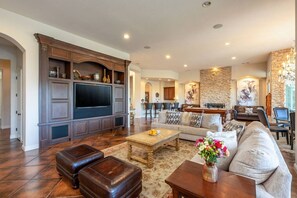 TV, fireplace - The Fourteen at PGA West | Poolside Fairway Views (La Quinta)