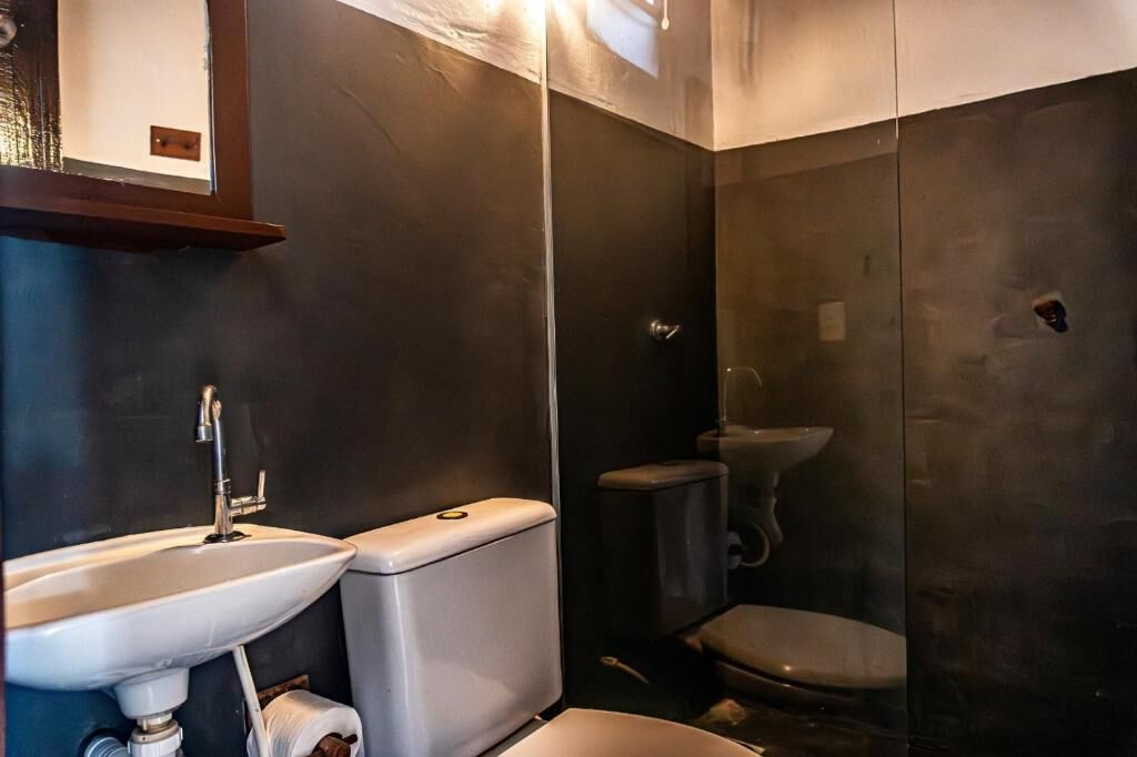 Shower, towels, toilet paper