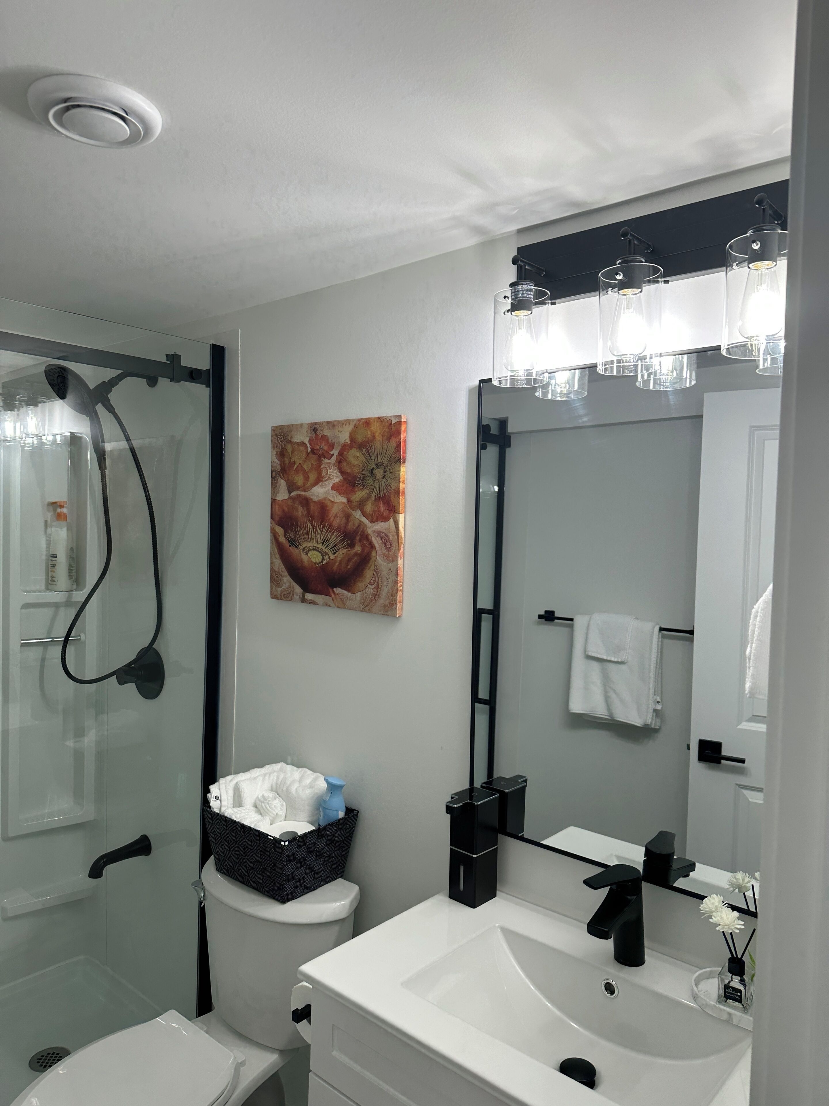 Towels, soap, toilet paper