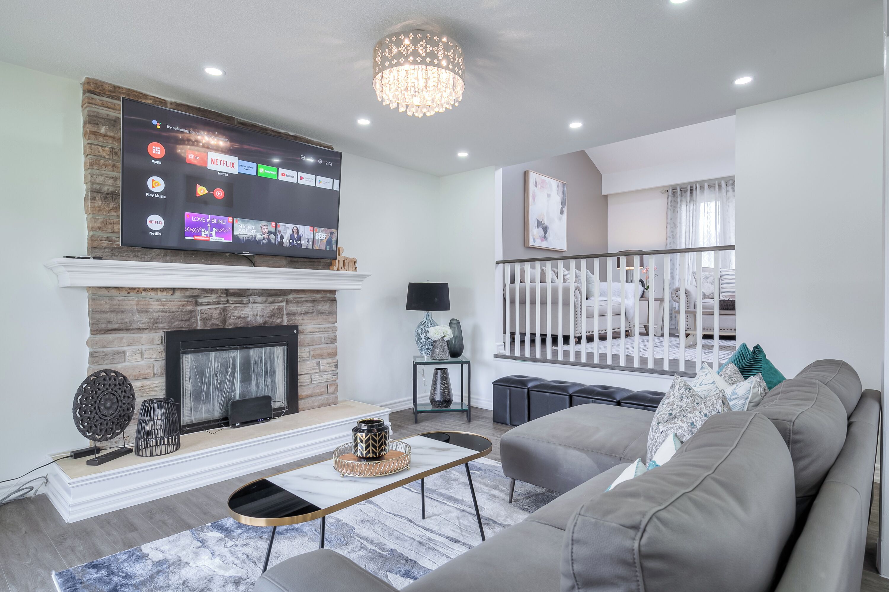 Luxury Villa | Living area | 50-inch flat-screen TV with digital channels, Netflix