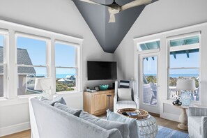 TV - High dunes of Bramble Reach cottage with ocean views (Bald Head Island)