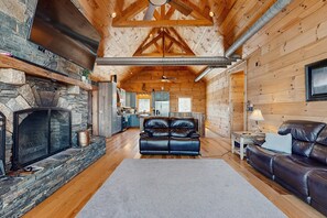 TV, fireplace, video games, DVD player - 60 Acre mountaintop retreat w/game room, chef's kitchen & fireplace (Banner Elk)