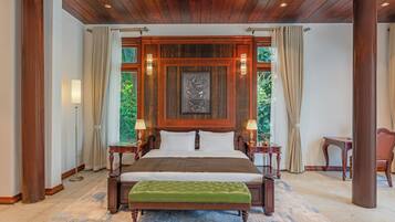 Luxury Villa, Balcony, Ocean View | In-room safe, desk, laptop workspace, blackout drapes