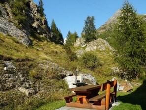 Outdoor dining - Chalet Le Murmure du Torrent by Interhome (Arolla)