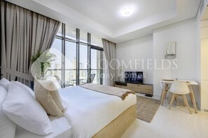 Appartement, balcon, vue ville