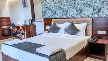 Sengetøy i egyptisk bomull, sengetøy av topp kvalitet og safe på rommet