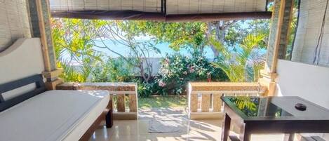 Bungalow junior, balcón, vistas al mar | Terraza o patio