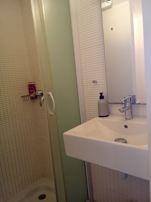 Hair dryer, soap, toilet paper