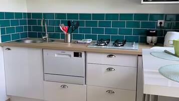 Fridge, microwave, stovetop, dishwasher