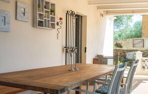 Outdoor dining - Stunning home in Ses Salines with house a panoramic view (Ses Salines)