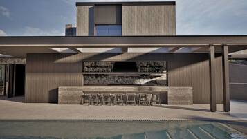 Outdoor pool, open 8:00 AM to 8:00 PM, pool umbrellas, pool loungers