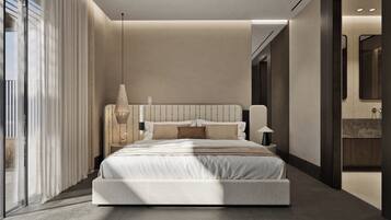 Seprai katun Mesir, seprai premium, busa memori, dan minibar