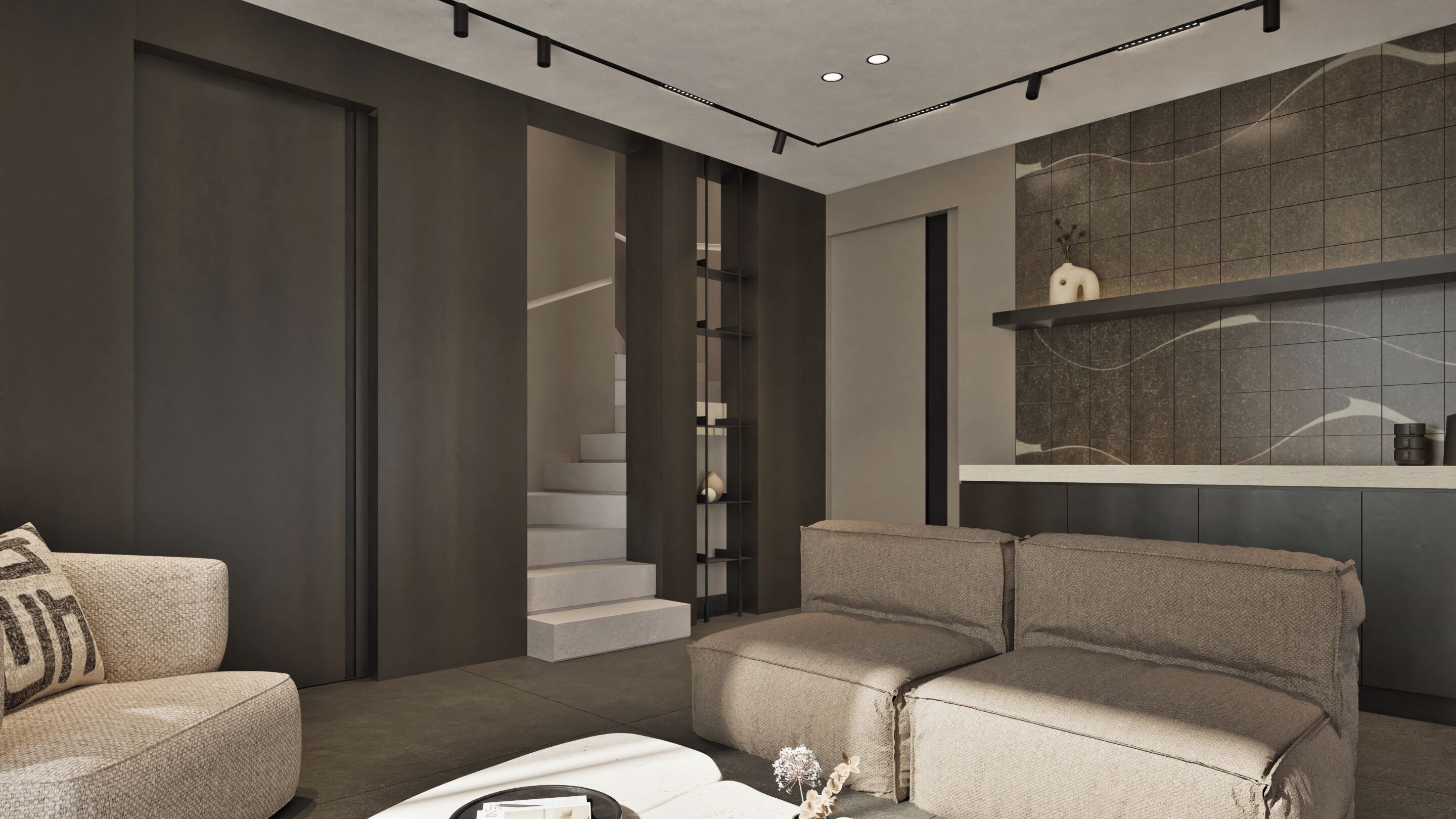 55-inch Smart TV with cable channels, fireplace