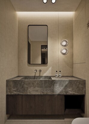 Dusche, kostenlose Toilettenartikel, Haartrockner, Hausschuhe