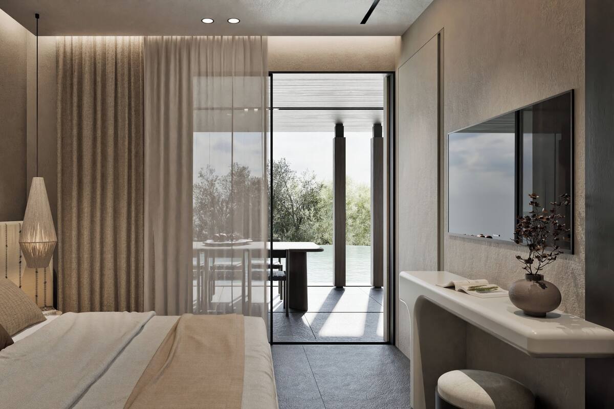 Una cassaforte in camera, una scrivania, postazione laptop