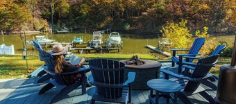 Cozy Waterfront Retreat w/ Dock, Hot Tub, Fire Pit, Game Room, Pet Friendly