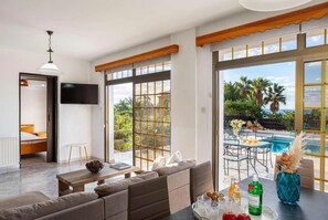 Dining - Villa Adonis Large Private Pool, Walk to Beach (Argaka)