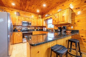 Fridge, microwave, oven, stovetop - Amazing 5BD Lodge w/ VIEWS! Hot Tub + Game/Theater (Sevierville)