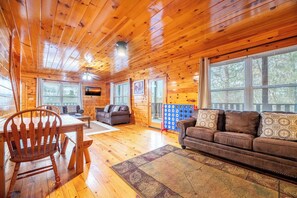 TV, fireplace, DVD player, table football - Amazing 5BD Lodge w/ VIEWS! Hot Tub + Game/Theater (Sevierville)