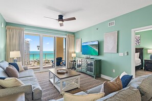 TV - ⛱️Walk to Beach | Gulf Views | Kids Fountain | 2 Pools | Ariel Dunes I 1102☀️ (Miramar Beach)