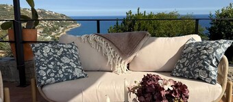 Panoramic sea views - Stylish end terraced house with private garden-1km to the sea