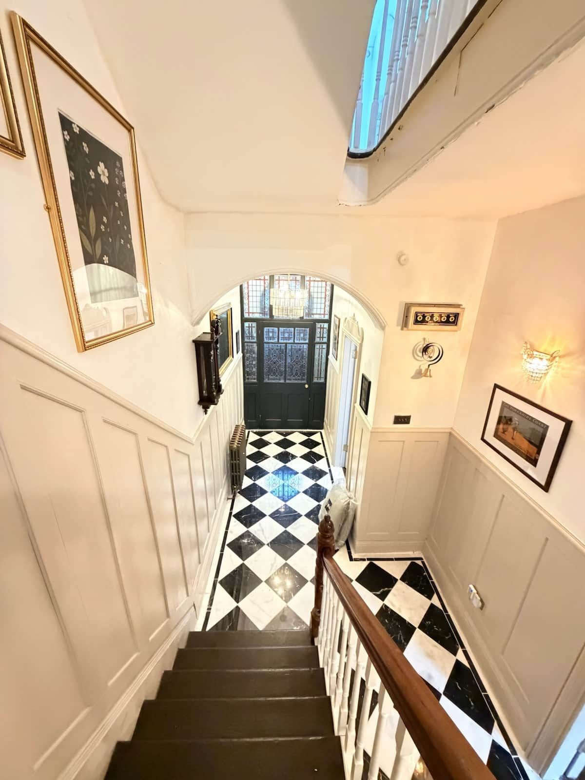 Marble-tiled hallway