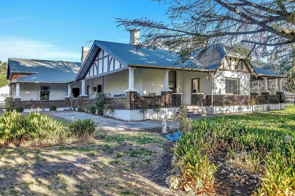 The stately 1925 façade of Yucanta Park reflects its grand Adelaide Hills heritage, combining all the peace, privacy and lifestyle options of a rural estate.