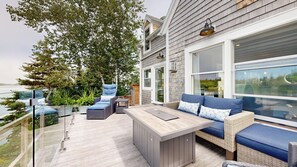 Outdoor dining - Nova Scotia waterfront retreat with sauna and hot tub! (Lunenburg)