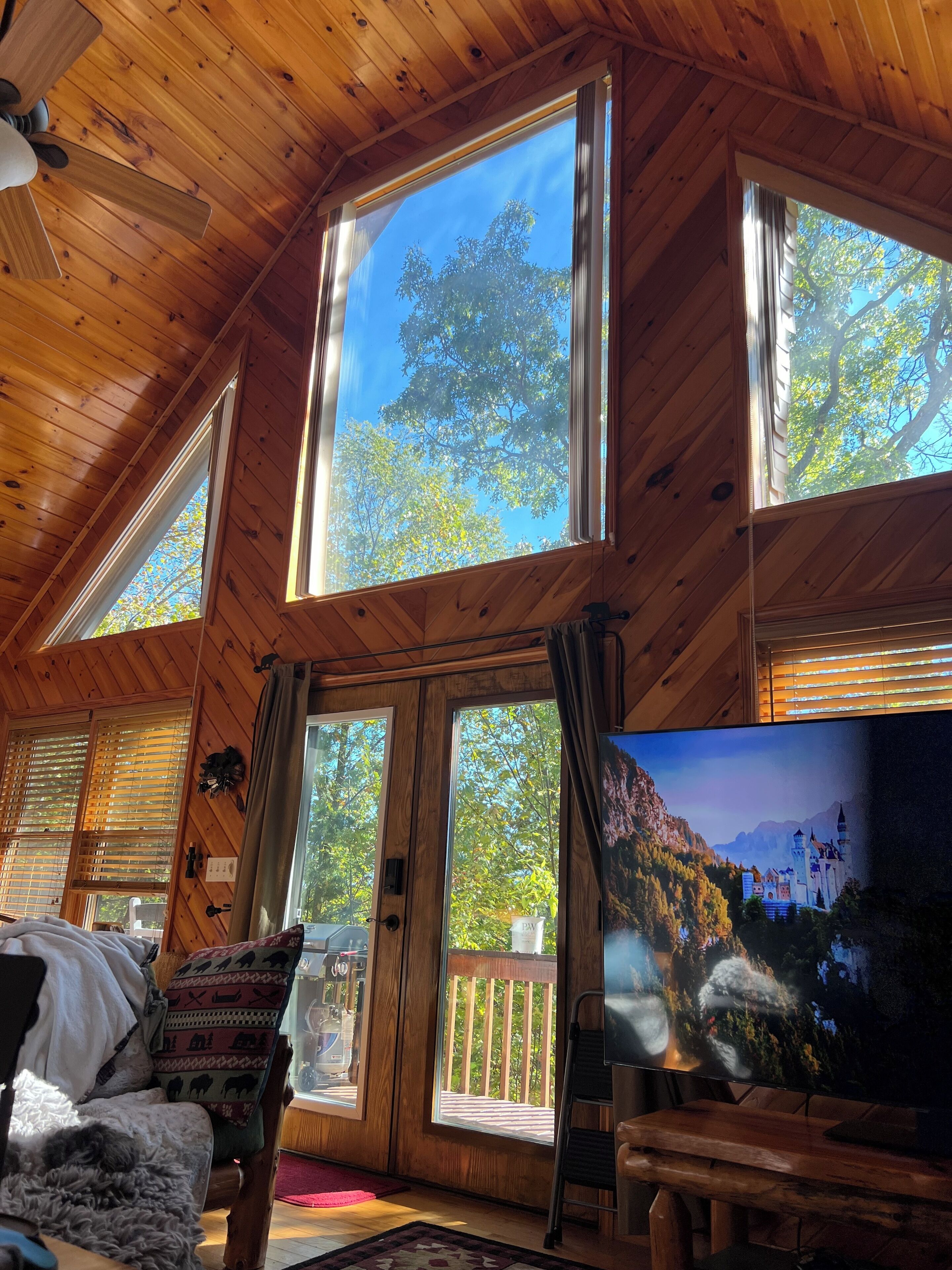 Smart-TV, Kamin, Bücher