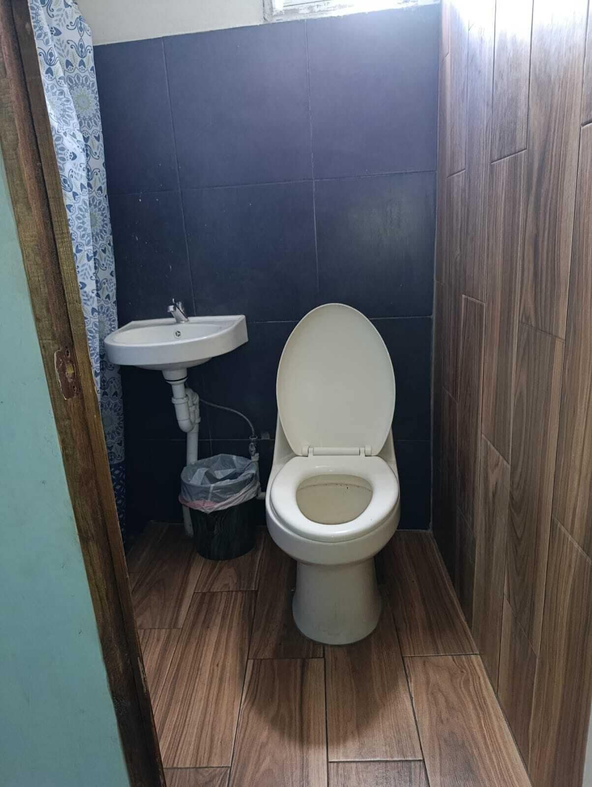 Shower, towels, soap, toilet paper