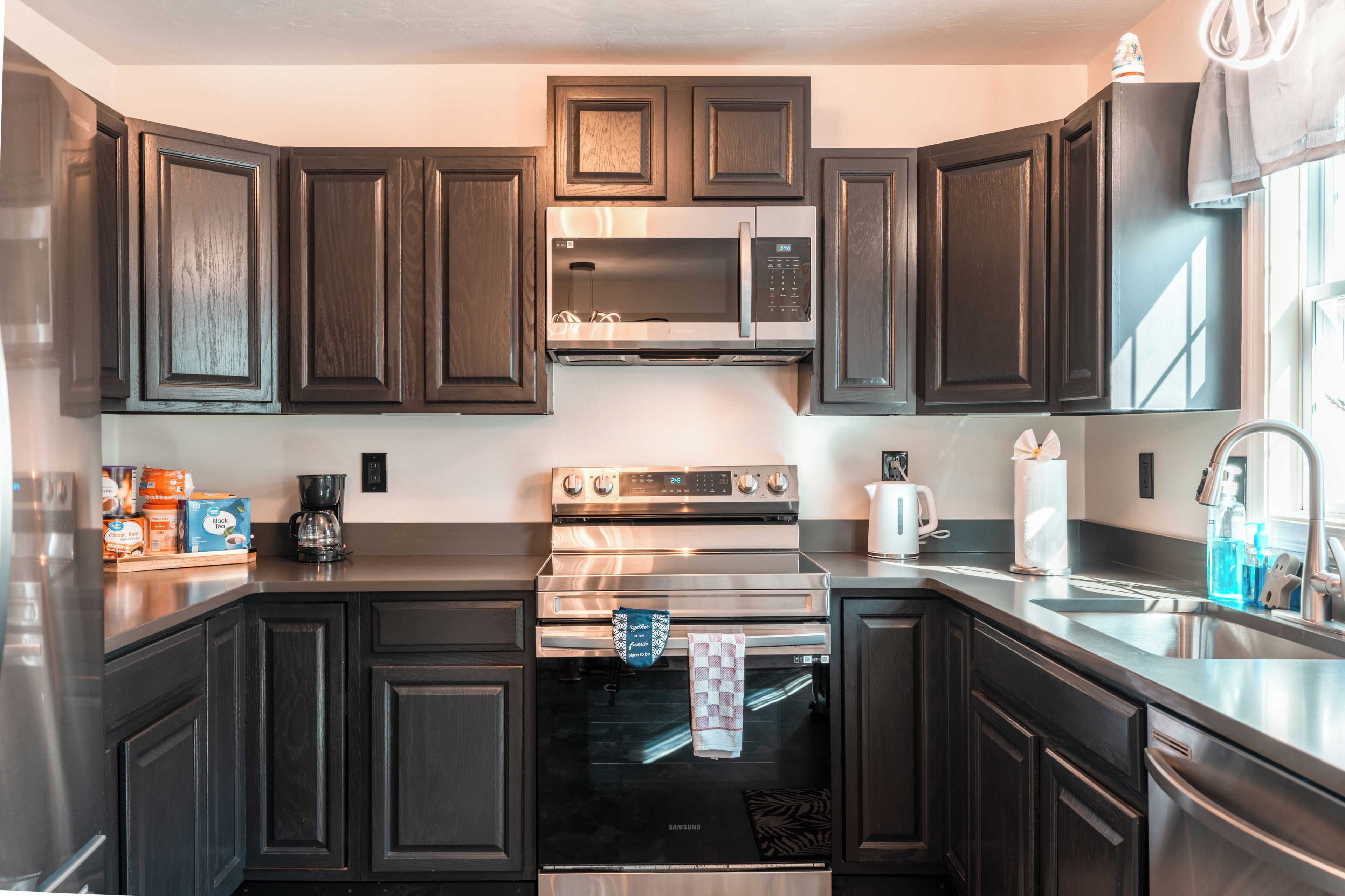 Microwave, oven, stovetop, dishwasher