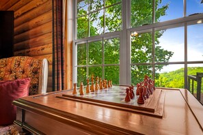 Games room - NEW! Woodcrest Cabin | Screen Porch | Swing Bed | WiFi | Fireplace | Fire Pit (Fort Payne)
