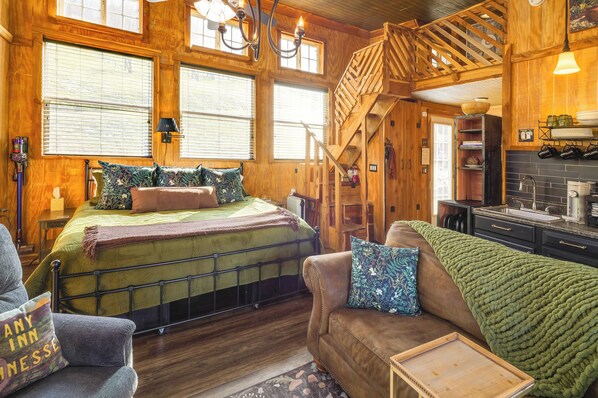 TV, fireplace, DVD player, books