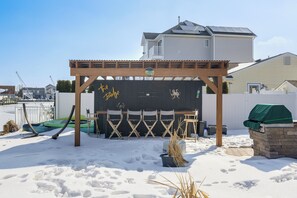 Outdoor dining - Canal-Front Backyard Oasis! Jersey Shore Retreat (Brick Township)