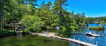 Beach & Mtn Views! Lakefront Moultonborough Home