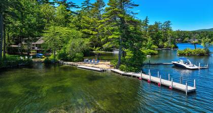 Beach & Mtn Views! Lakefront Moultonborough Home
