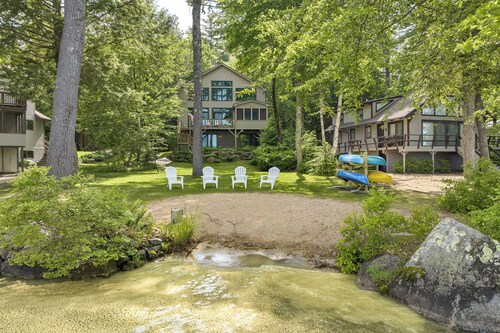 Beach & Mtn Views! Lakefront Moultonborough Home