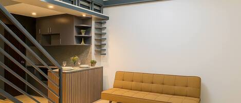 Bungalow, 2Â Schlafzimmer, barrierefrei, Raucher | Wohnzimmer