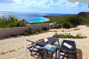 Terrace/patio - Sunset Romance: 1BR Ocean, Flamingos and Vista Pool (Curacao)