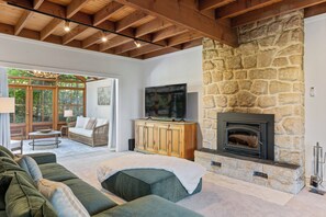 Televisión, chimenea