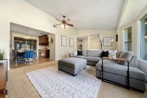 TV, fireplace, video games, offices