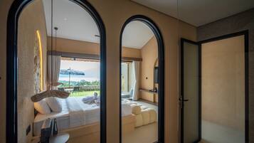 Vila Panorama, 1 kamar tidur, kolam renang pribadi, pemandangan gunung | Seprai katun Mesir, seprai premium, minibar, dan meja kerja