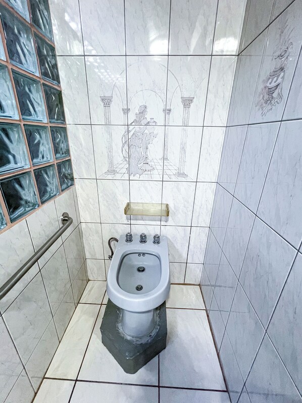 Dusche, Haartrockner, Bidet, Handtücher