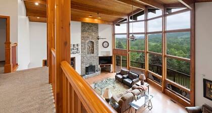 Misty Mountain Retreat | Secluded Mountain Views, Outdoor Fireplace + Game Room