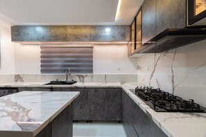 Kühlschrank, Mikrowelle, Ofen, Herdplatte