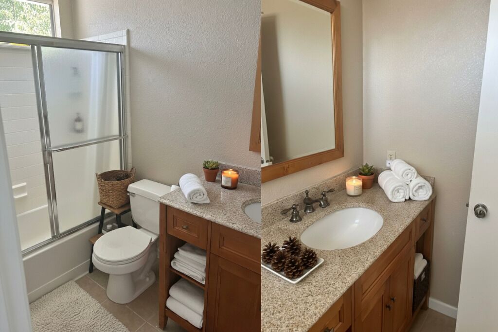 Bidet, towels, soap